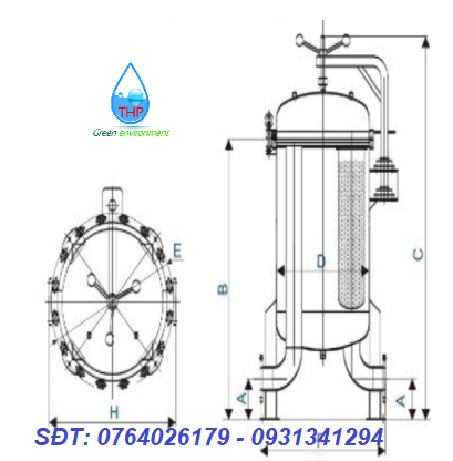 bình lọc thô inox 304