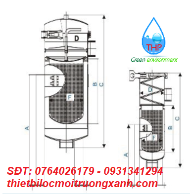 bình lọc túi lọc nước biển inox 316