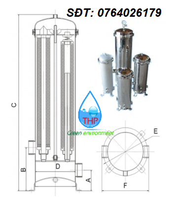 vỏ lọc lõi inox 304, 316